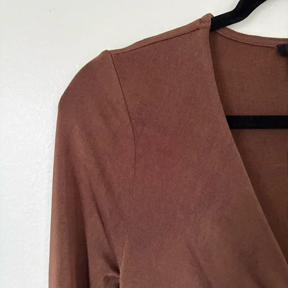 Forever 21 Brown Long Sleeve Dress Size Medium - Picture 3 of 13